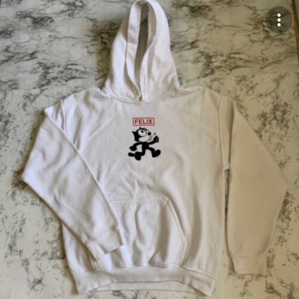 Neon riot Felix the cat white sweatshirt